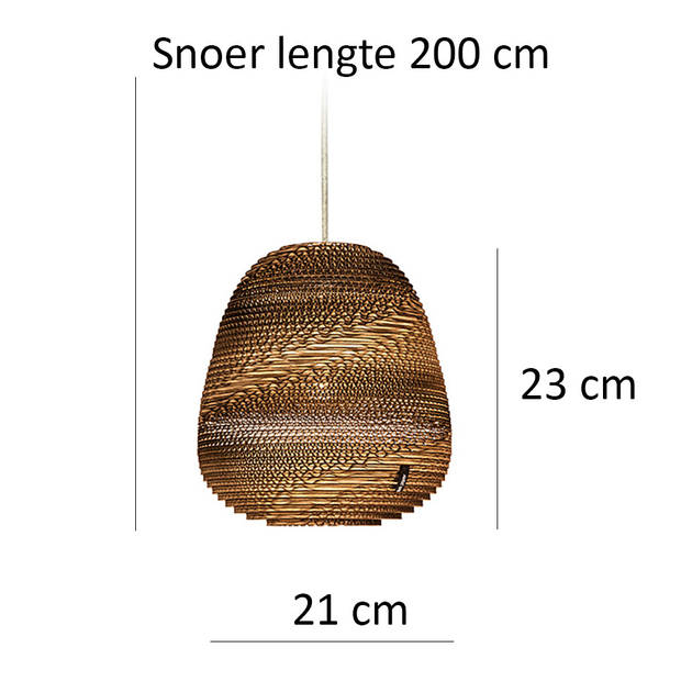 Think Paper Hanglamp Binky 210 Ø 21 cm bruin