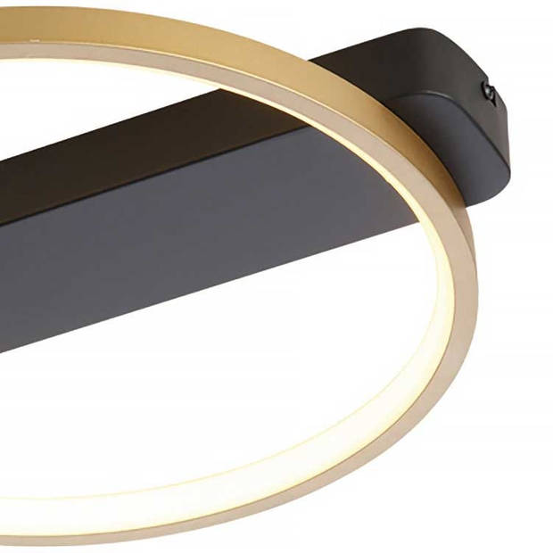 Freelight Plafondlamp Cintura Ø 35 cm zwart goud