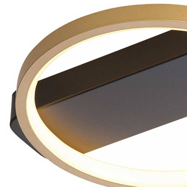 Freelight Plafondlamp Cintura Ø 26 cm zwart goud