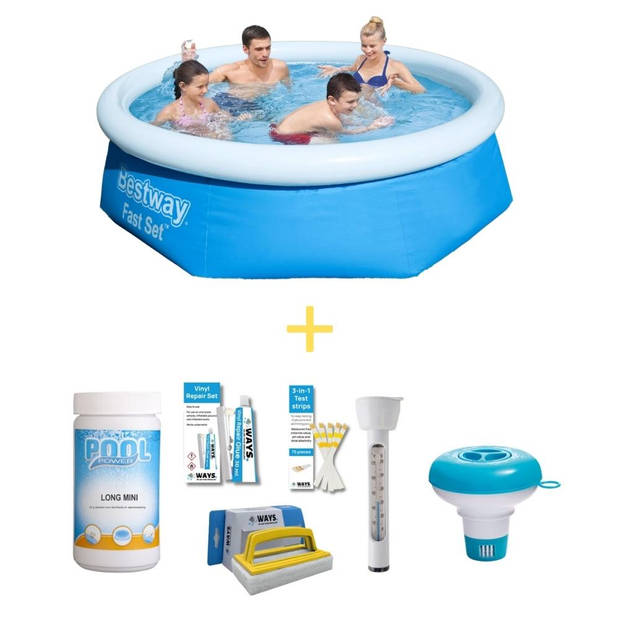 Bestway Zwembad - Fast Set - 244 x 66 cm - Inclusief WAYS Onderhoudspakket