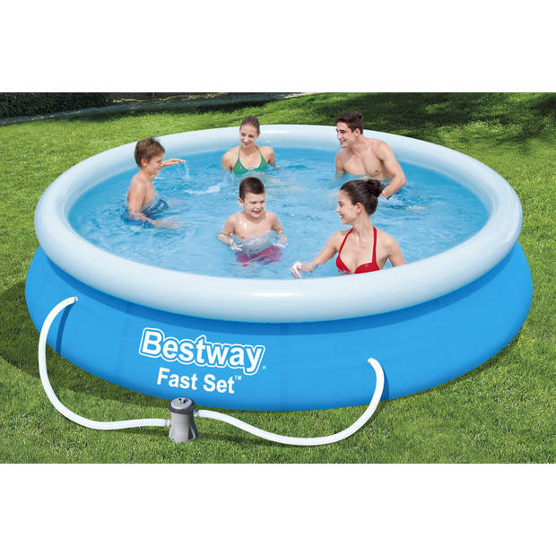 Bestway Zwembad - Fast Set - 366 x 76 cm - Inclusief Solarzeil & Filterpomp
