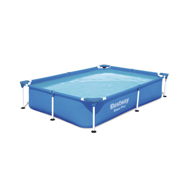 Bestway Steel Pro Rechthoekig Zwembad - 221 x 150 x 43 cm - Blauw - Inclusief Accessoires - Voordeelpakket