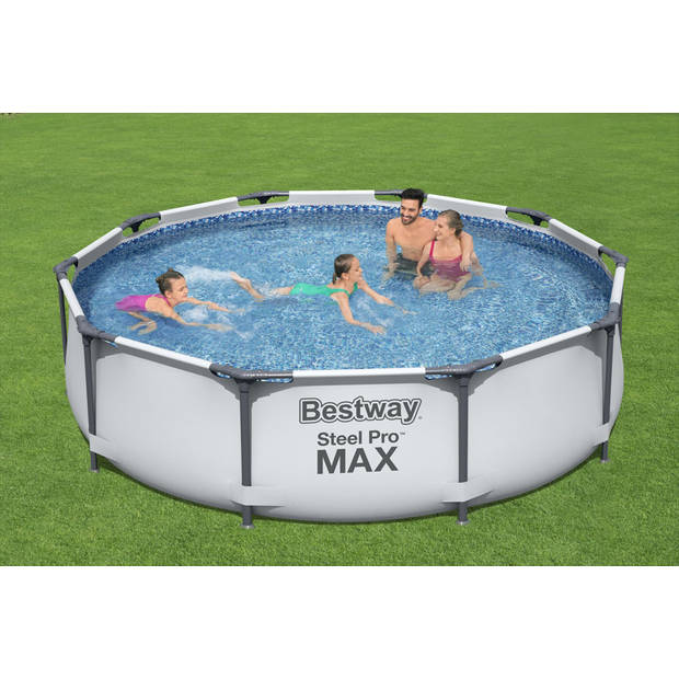 Bestway Zwembad - Steel Pro MAX - 305 x 76 cm - Inclusief WAYS Onderhoudspakket, Filterpomp & Grondzeil