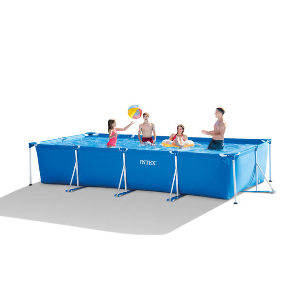 Intex Zwembad - Frame Pool - 450 x 220 x 84 cm - Inclusief WAYS Onderhoudspakket, Filterpomp & Grondzeil