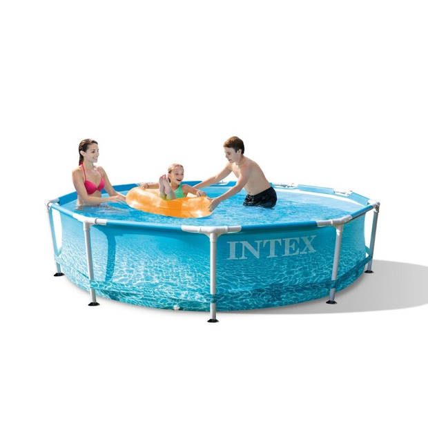 Intex Zwembad - Metal Frame - Strandzijde - 305 x 76 cm - Inclusief Solarzeil, Filterpomp & Filter