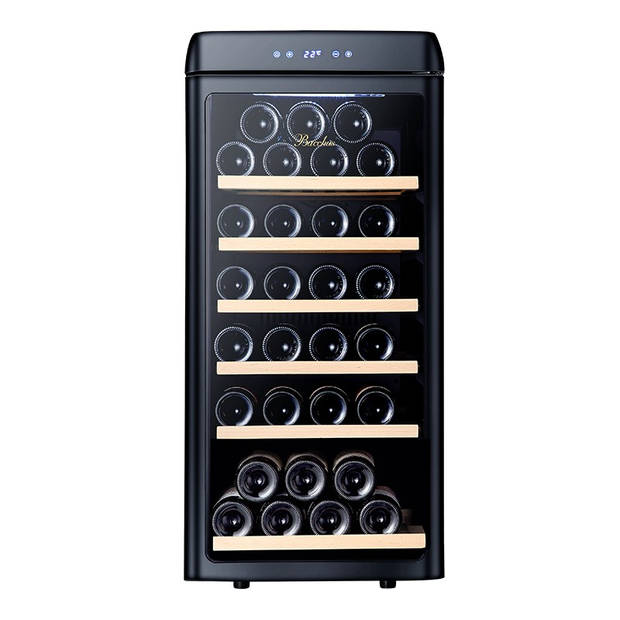 Vinata Retro Forcellina Wijnklimaatkast Vrijstaand - Zwart - Wijnkoelkast 42 flessen - 92 x 43.4 x 61.5 cm - Wijnkast