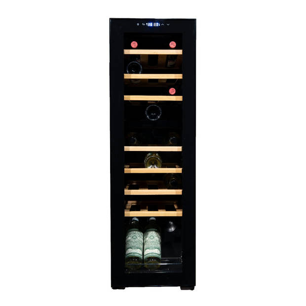 Vinata Bianco Wijnklimaatkast Vrijstaand - Zwart - Wijnkoelkast 27 flessen - 111 x 34.5 x 48 cm - Wijnkast glazen deur