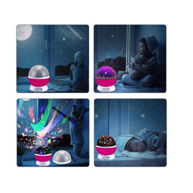 iBello sterrenhemel projector LED-nachtlamp kinderkamer wit