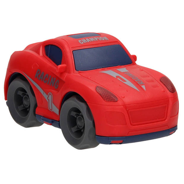 Mini Club raceauto pull-back junior 14,5 cm rood