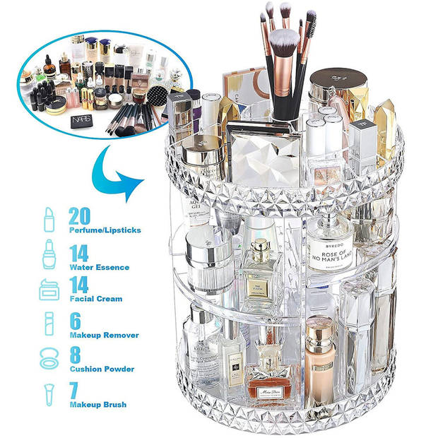 Decopatent® Make up Organizer - 360 Graden Draaibaar - Staande Makeup