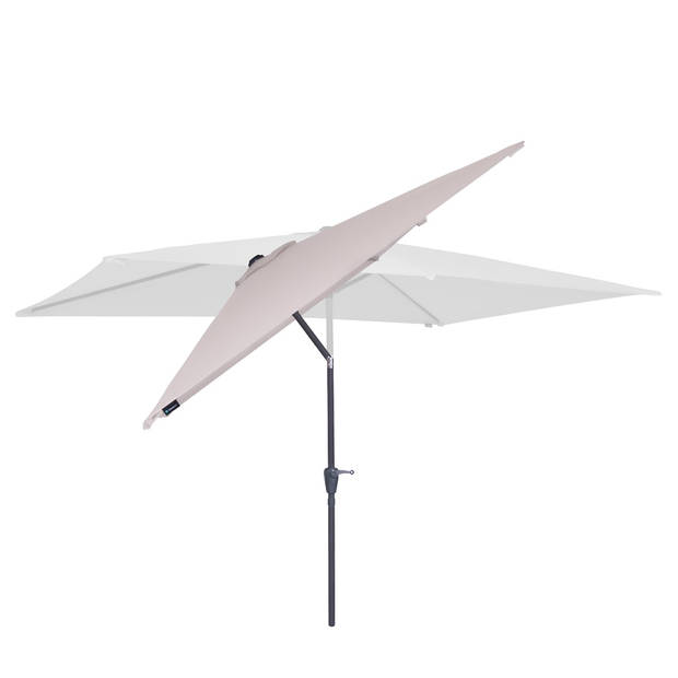 VONROC Premium Parasol Rapallo 200x300cm – Duurzame parasol - Kantelbaar – UV werend doek - Beige – Incl. beschermhoes