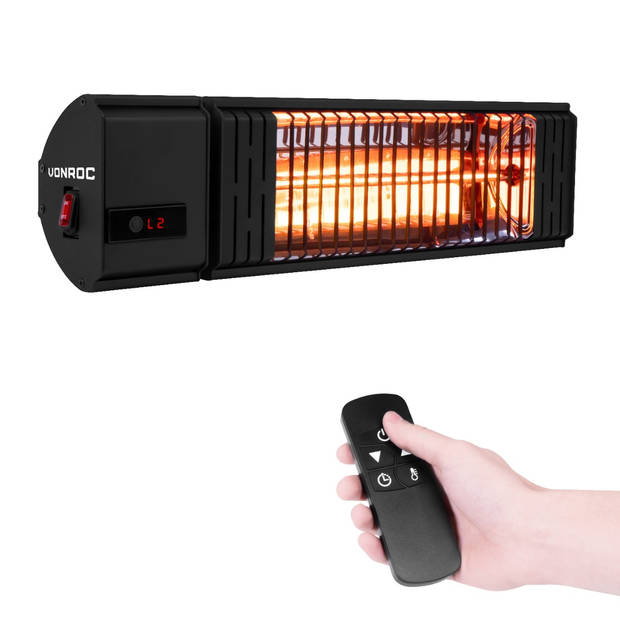 VONROC Heater Volsini - Professioneel – 2000W – Met Afstandsbediening, timer, instelbare warmtes
