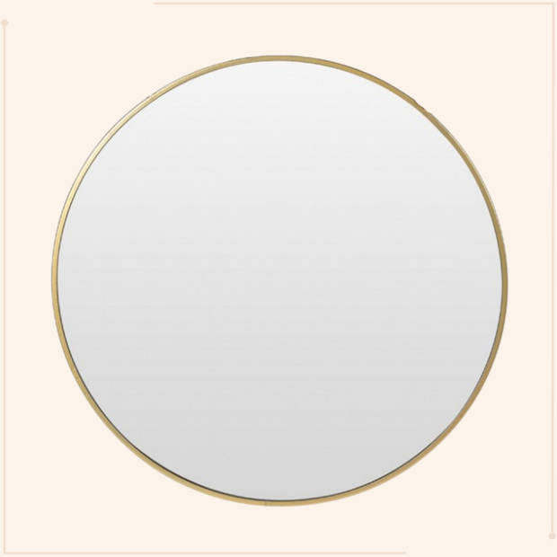 MISOU Spiegel - Rond - Goud - Glas - Wandspiegel - Spiegel badkamer - Diameter 55cm - Accessoires - Wanddecoratie