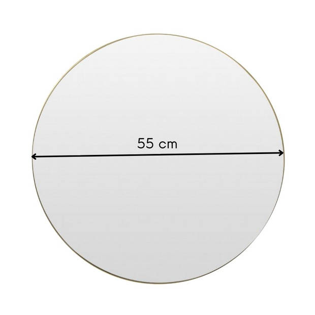 MISOU Spiegel - Rond - Goud - Glas - Wandspiegel - Diameter 55cm - Accessoires