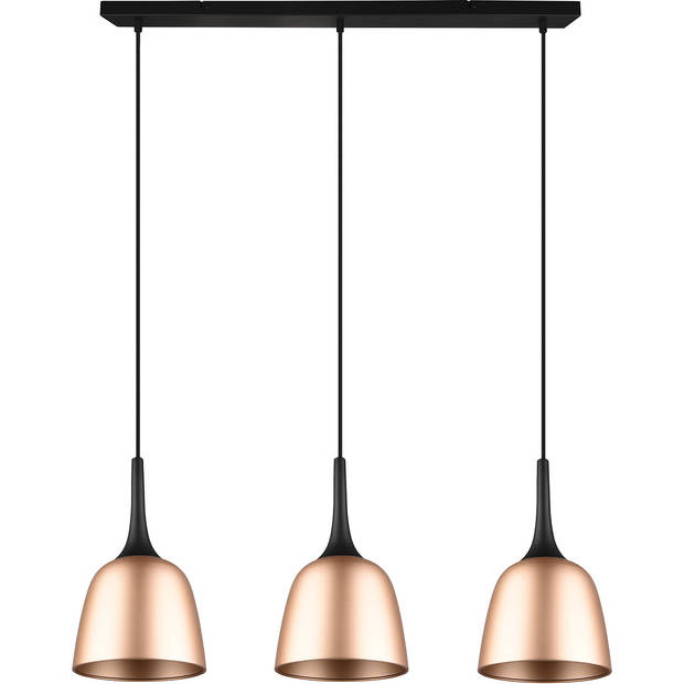 LED Hanglamp - Hangverlichting - Trion Christa - 3-lichts - E27 Fitting - Rond - Mat Goud - Aluminium