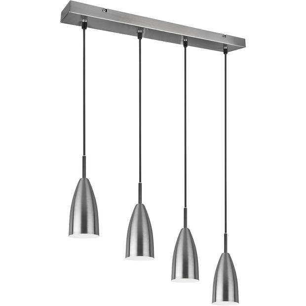 LED Hanglamp - Hangverlichting - Trion Farona - E14 Fitting - 4-lichts - Rond - Mat Nikkel - Aluminium