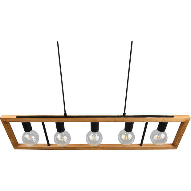 LED Hanglamp - Hangverlichting - Trion Aplon - E27 Fitting - 4-lichts - Rechthoek - Mat Zwart - Aluminium