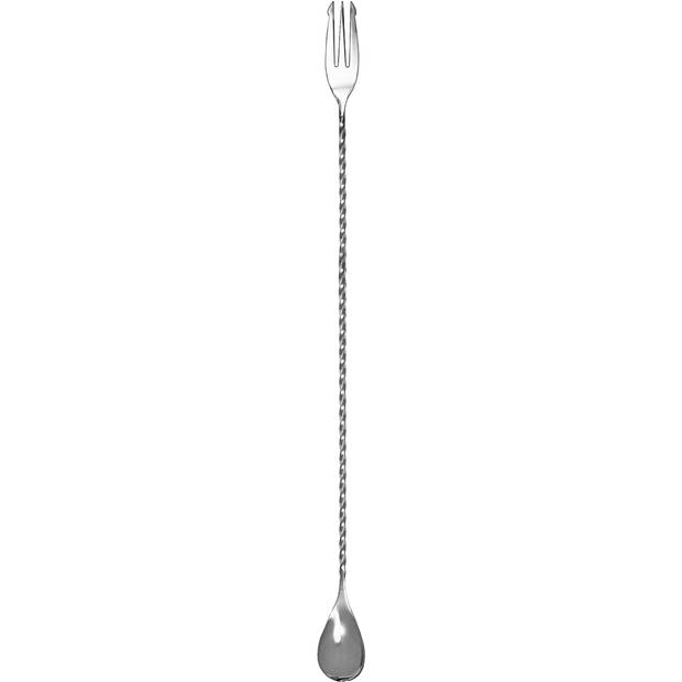 Bar Professional Barlepel met vork 40 cm Roestvrijstaal Zilver