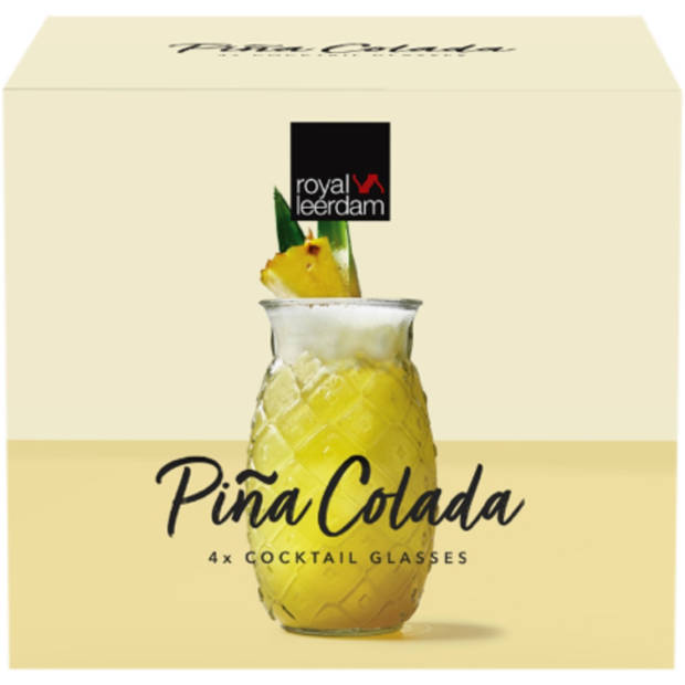 4x Cocktailglazen transparant 505 ml Pina Colada - Cocktailglazen