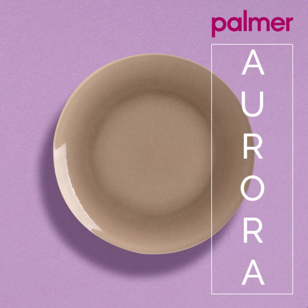 Palmer Bord diep Aurora 21 cm Grijs Offwhite Stoneware 2 stuks