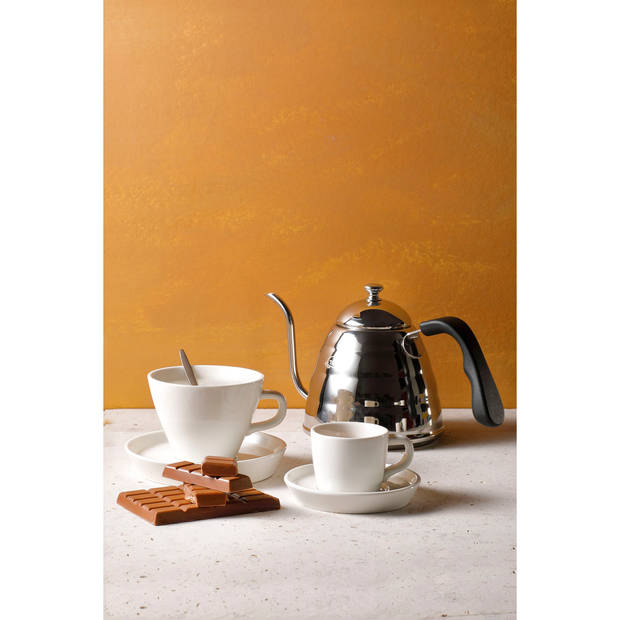 Palmer Espressokop en schotel Da Vinci 9 cl - 11 cm Offwhite Porselein 6 stuks