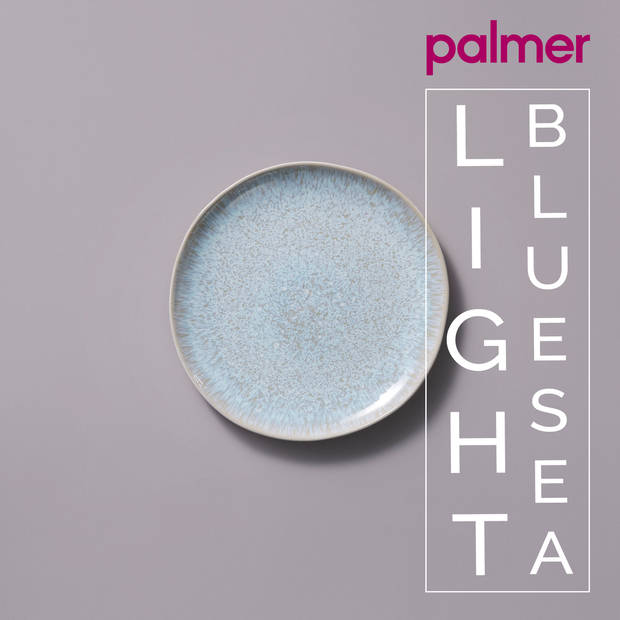 Palmer Bord Light Blue Sea 22.5 cm Blauw Stoneware 2 stuks