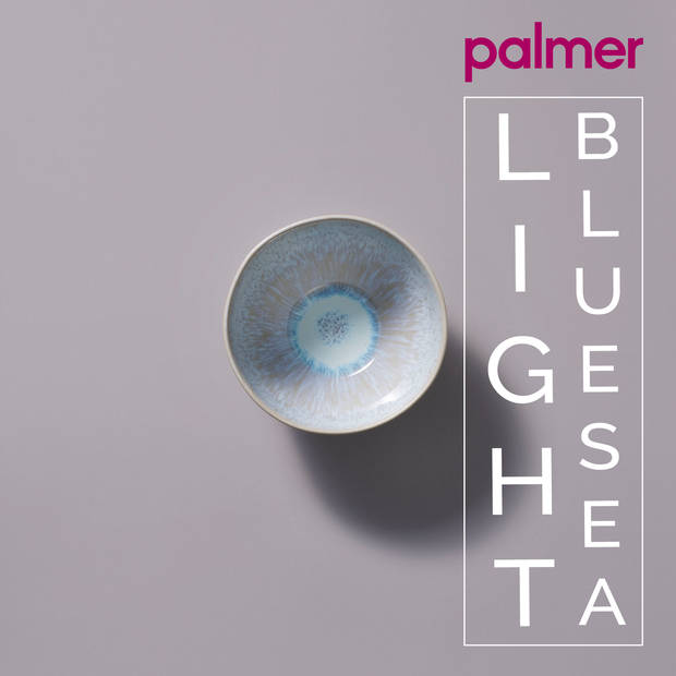 Palmer Schaal Light Blue Sea 15 cm 80 cl Wit Blauw Stoneware 2 stuks