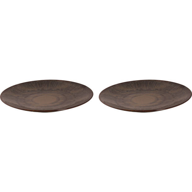 Palmer Bord coupe Victory 27 cm Bruin Stoneware 2 stuks