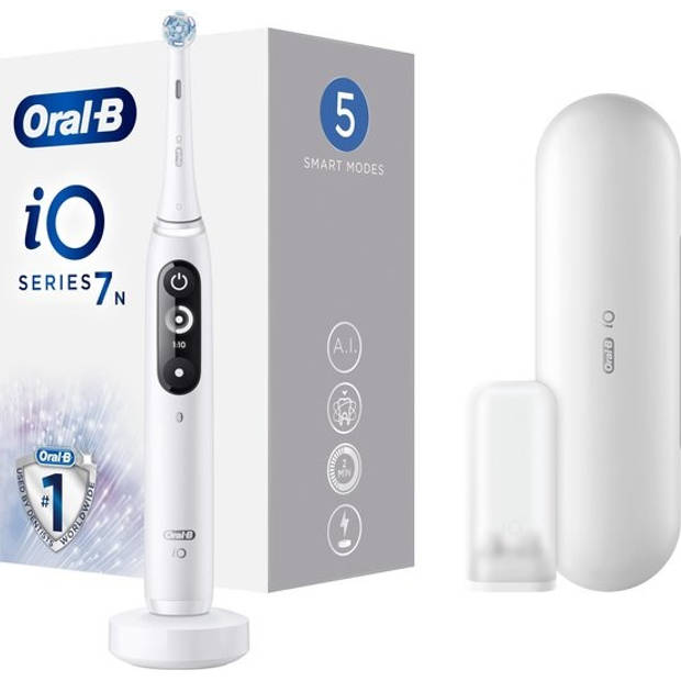 Oral-B iO 7n - Elektrische Tandenborstel - met revolutionaire magnetische technologie Powered By Braun - Wit