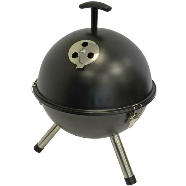 Compleet pakket: Barbecue tafelmodel kogel, Ø32cm zwart met houtskool, aanmaakblokjes en grillreiniger