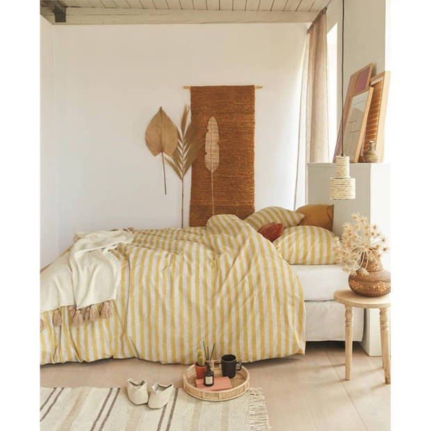 Ariadne at Home dekbedovertrek Knit Stripes - Geel - Lits-jumeaux 240x200/220 cm
