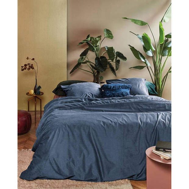 At Home by Beddinghouse dekbedovertrek Cosy Corduroy - Blauw - 1-Persoons 140x200/220 cm