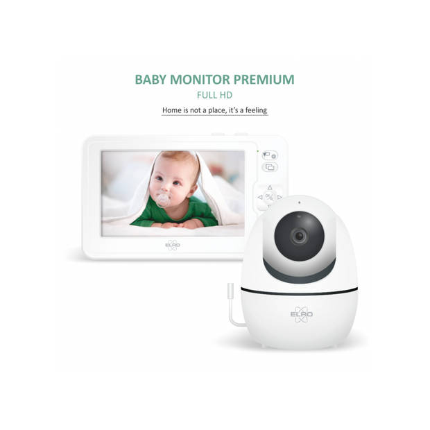 ELRO BC2000 Babyfoon Premium - met 12,7 cm Monitor Full HD - Pan/Tilt Camera