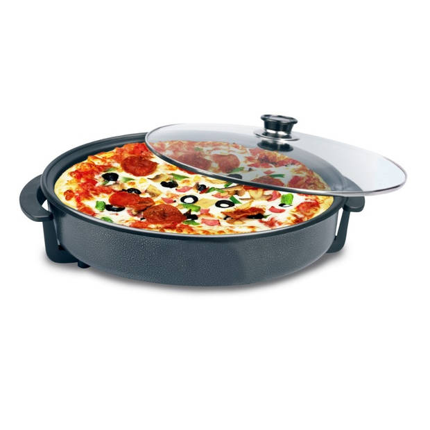 Techwood elektrische hapjespan tp3034 - pizza pan - multifunctionele cooker - ø 30 cm