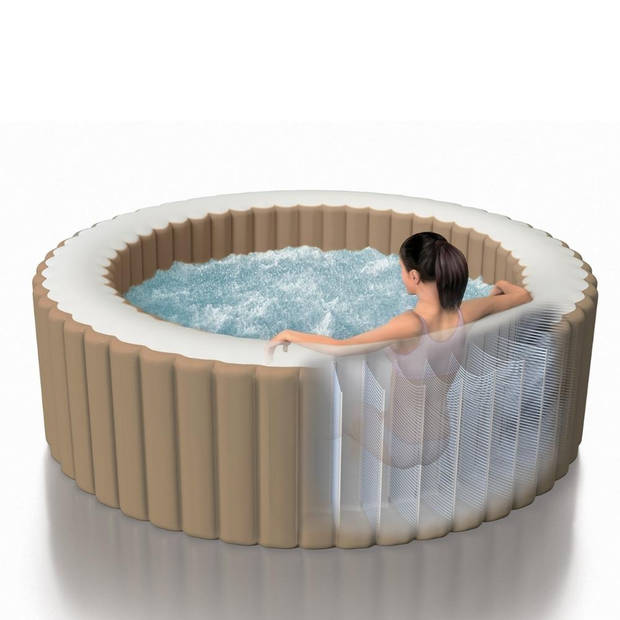 Intex - Bubble Massage - Jacuzzi - 216 x 71 cm - Beige - met hoofdsteunen en onderhoudskit