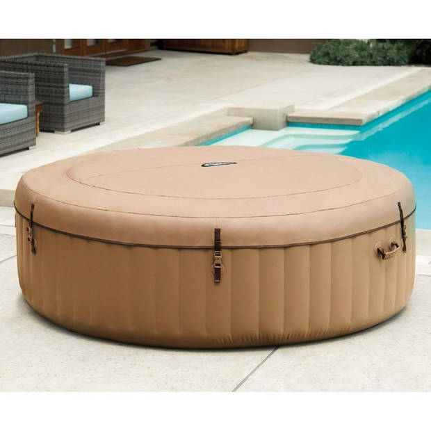 Intex - Bubble Massage - Jacuzzi - 216 x 71 cm - Beige - Inclusief onderhoudspakket en hoofdsteunen