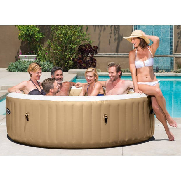 Intex - Bubble Massage - Jacuzzi - 216 x 71 cm - Beige - Inclusief toebehoren