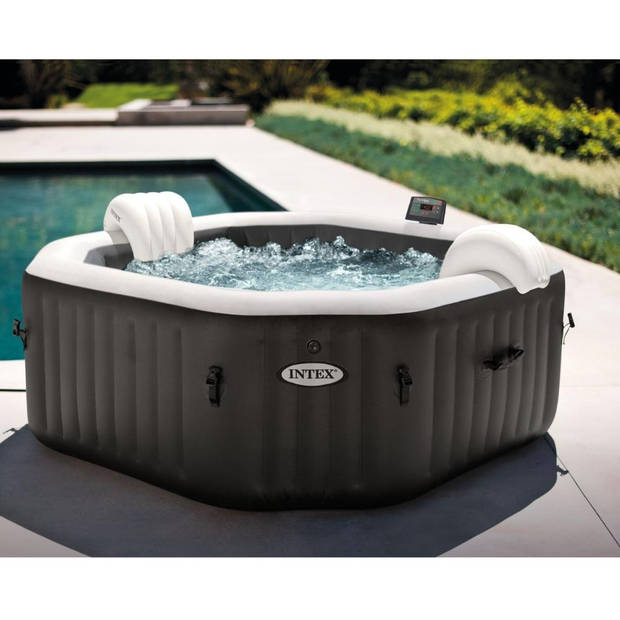 Intex - Jet & Bubble Deluxe - Jacuzzi - 201 x 71 cm - Zwart - Inclusief toebehoren