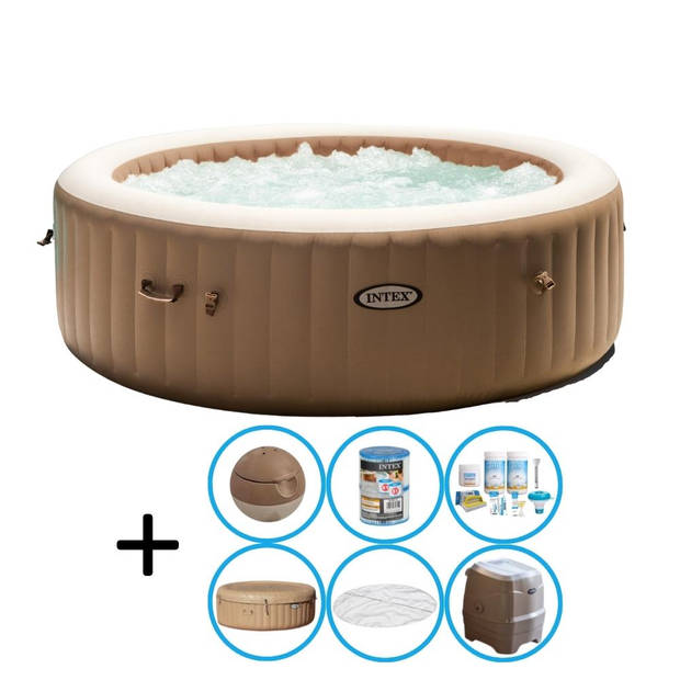 Intex - Bubble Massage - Jacuzzi - 216 x 71 cm - Beige - Inclusief Onderhoudspakket