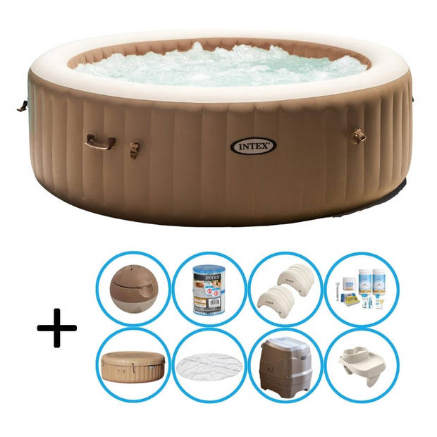 Intex - Bubble Massage - Jacuzzi - 216 x 71 cm - Beige - Inclusief accessoires