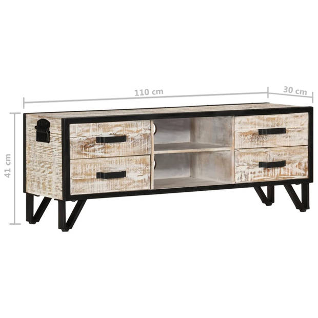 The Living Store TV Meubel - Acacia - 110x30x41 cm - Grijs