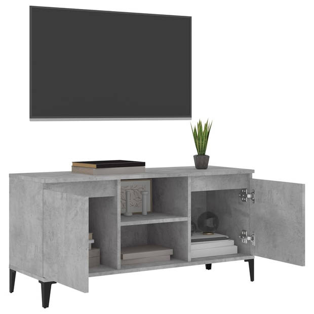 vidaXL Tv-meubel met metalen poten 103,5x35x50 cm betongrijs