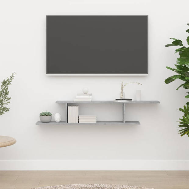 The Living Store TV-meubel - betongrijs - 125 x 18 x 23 cm - stevig en modern