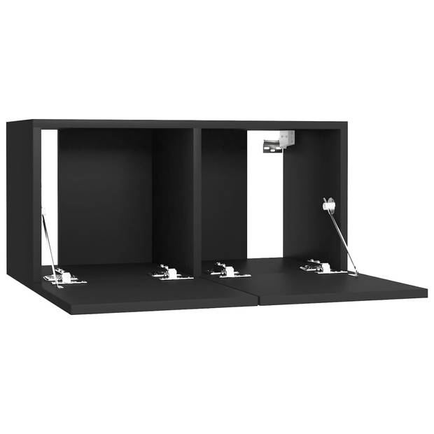 The Living Store TV-meubel Stereokast - 60 x 30 x 30 cm - Zwart