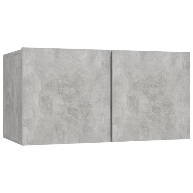 The Living Store TV Meubelset - Betongrijs - 6x 60x30x30cm + 1x 30.5x30x60cm - Spaanplaat