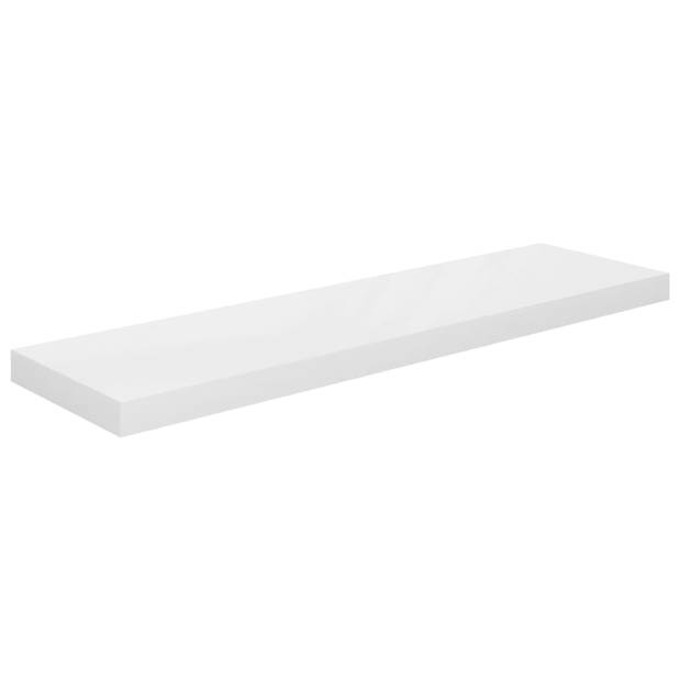 vidaXL Wandschap zwevend 90x23,5x3,8 cm MDF hoogglans wit