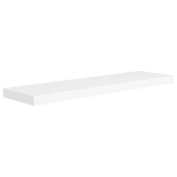 The Living Store Wandplanken Set - Trendy - 90x23.5x3.8 cm - Wit - Honingraat MDF en Metaal