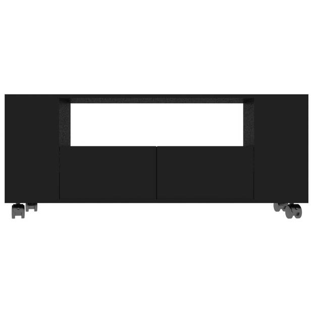 The Living Store tv-meubel klassieke stijl - 120 x 35 x 48 cm - zwart - bewerkt hout