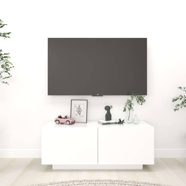 vidaXL Tv-meubel 100x35x40 cm bewerkt hout wit