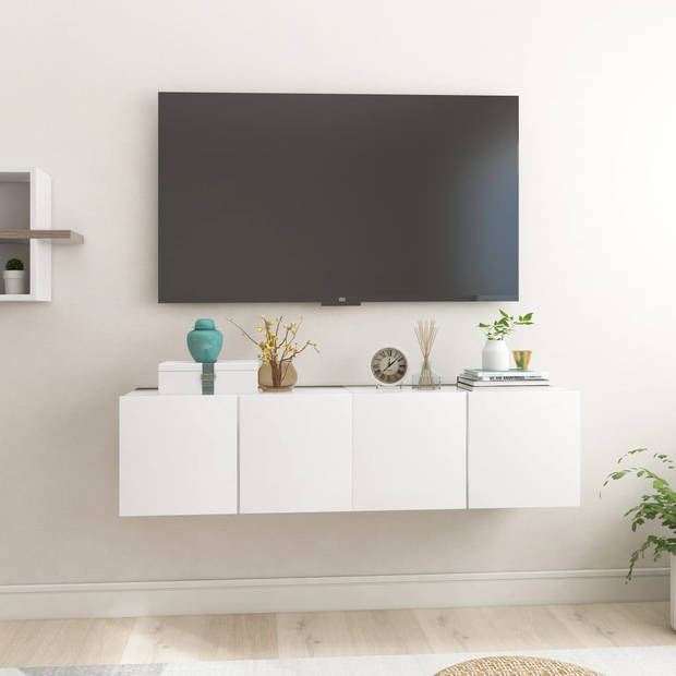 vidaXL Tv-hangmeubelen 2 st 60x30x30 cm wit